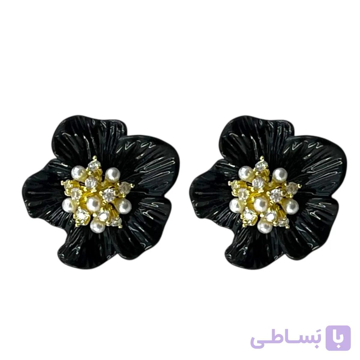 گوشواره زنانه میناکاری مدل گل کد E6407 — تصویر 1