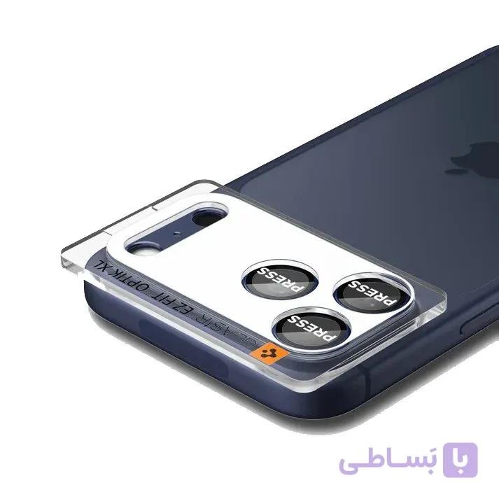 محافظ لنز و پنل دوربین آیفون 17 پرو مکس اسپیگن مدل Spigen Optik Pro XL EZ Fit — تصویر 1