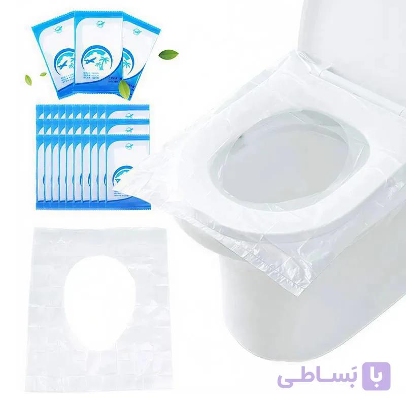 کاور نایلونی یکبار مصرف توالت فرنگی بسته 20 عددی — تصویر 1