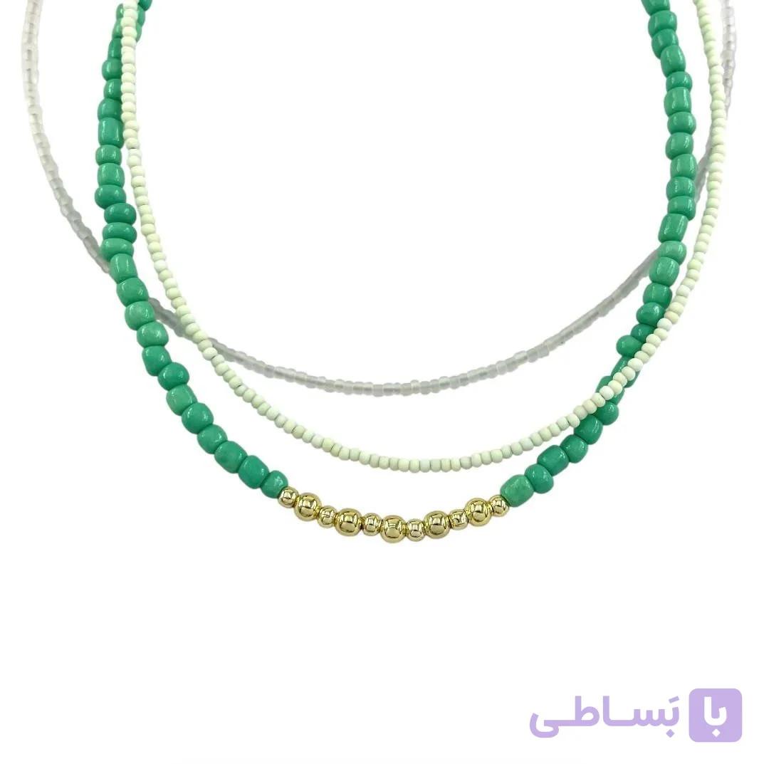 گردنبند زنانه مهره ای تابستانی مدل سه لاین  کد N5269 — تصویر 1