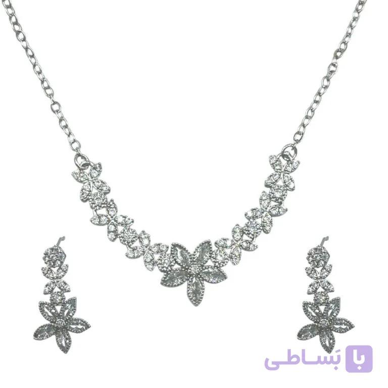 نیم ست زنانه مدل جواهری شکوفه لیلیوم کد M4418 — تصویر 1
