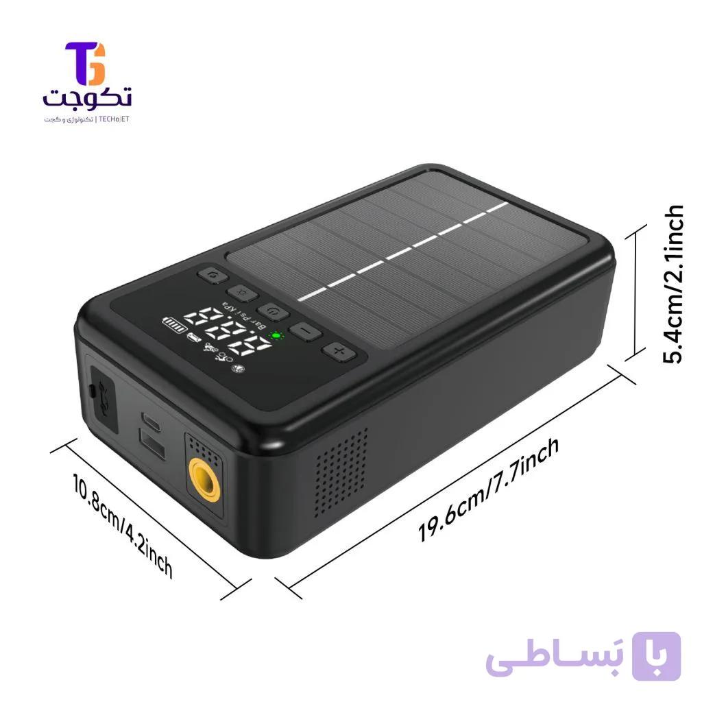 جامپ استارتر و پاوربانک سولار ظرفیت 12000 میلی‌آمپر — تصویر 1
