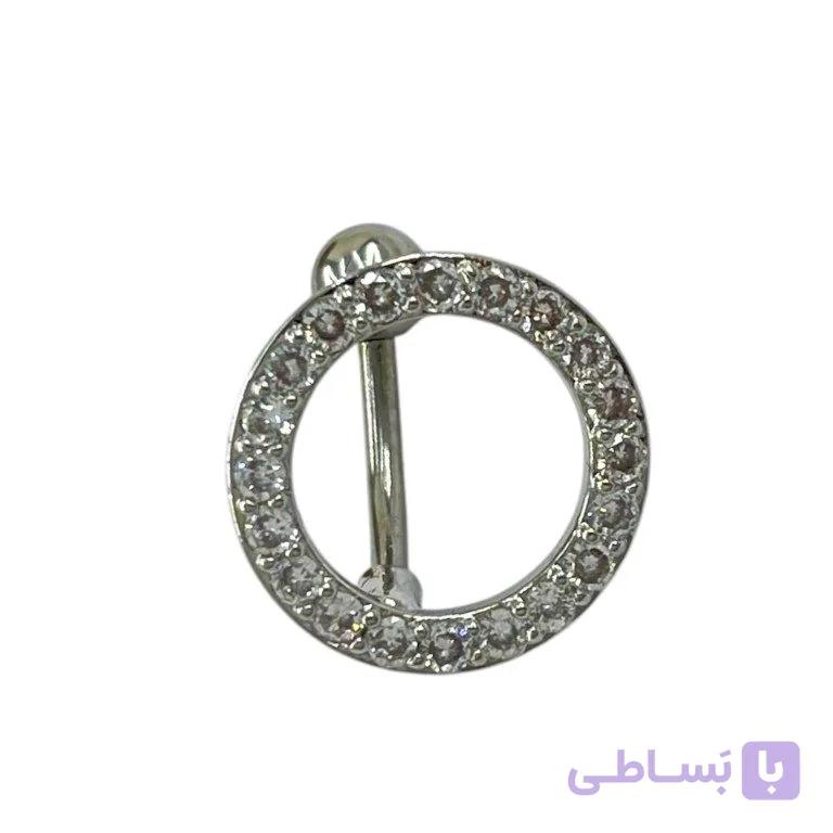 پیرسینگ ناف زنانه مدل نگین جواهری دایره کد P4927 — تصویر 1