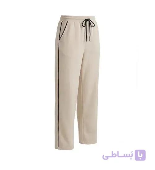 شلوار مردانه نیم بگ ساده پنبه الاستن کرم Oysho مدل 50552