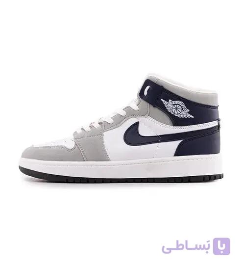 کفش مردانه روزمره چرم مصنوعی سفید طوسی Nike مدل 50684