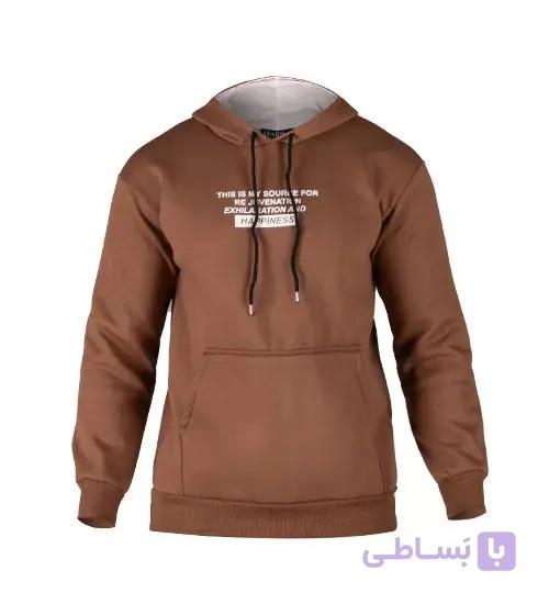 هودی مردانه نرمال طرح دار اسپان قهوه ای مدل 49307