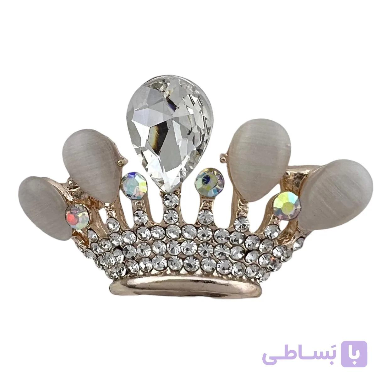 گل سینه زنانه مدل تاج کد G4070 — تصویر 1