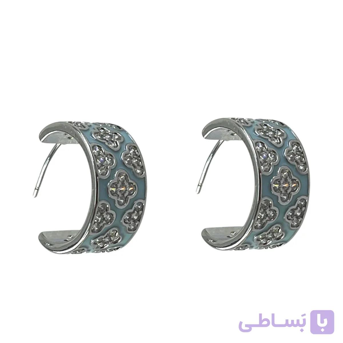 گوشواره زنانه میناکاری مدل ونکلیف کد E6423 — تصویر 1