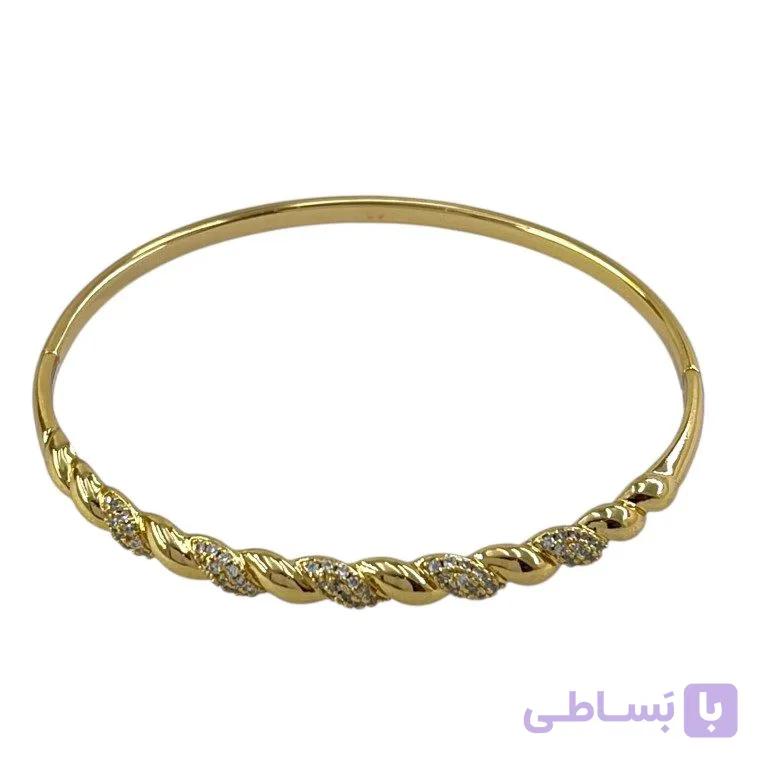 دستبند زنانه ژوپینگ بنگل  مدل پیچ جواهری B5605 — تصویر 1