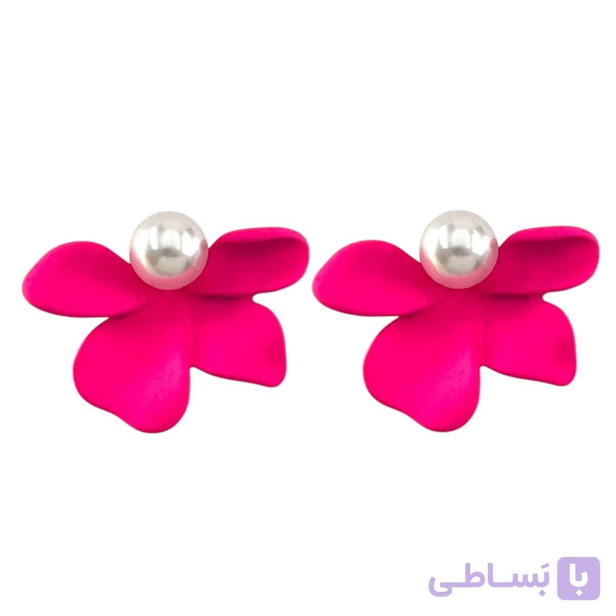 گوشواره زنانه میناکاری مدل مروارید کد E6464 — تصویر 1