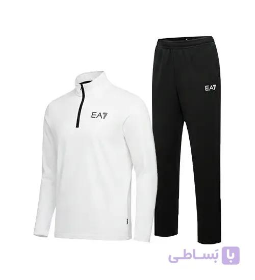 ست بلوز و شلوار مردانه نرمال طرح دار اسپان سفید مشکی مدل 49382