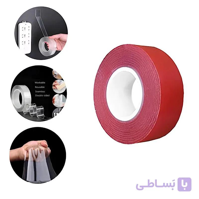 چسب دوطرفه ژله ای 3 سانتی شفاف طول 3 متری — تصویر 1