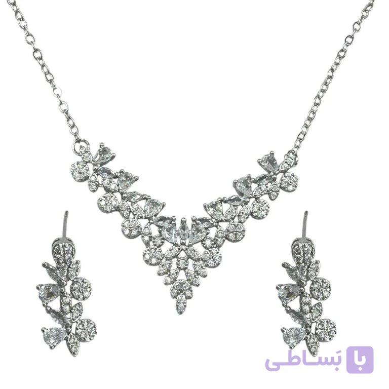 نیم ست زنانه مدل جواهری شکوفه کد M4410 — تصویر 1