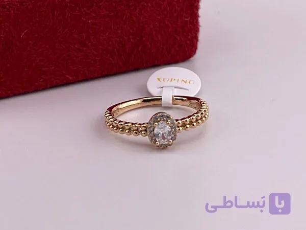 انگشتر ژوپینگ تک نگین بیضی — تصویر 1
