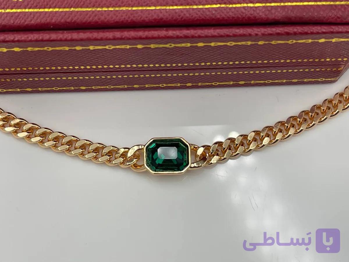 دستبند کارتیر کریستال سبز — تصویر 1