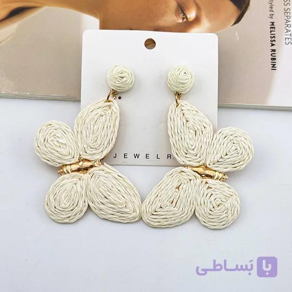 گوشواره پروانه‌ای کنفی کرم — تصویر 1