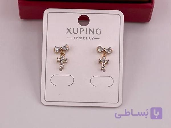 گوشواره مینیمال و ظریف نگینی — تصویر 1