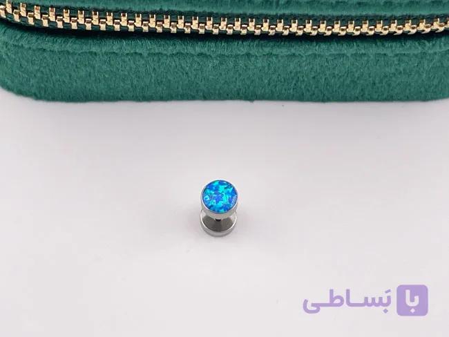 پیرسینگ گوش اوپال آبی تیتانیوم — تصویر 1