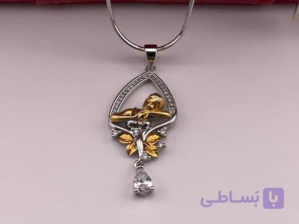 گردنبند فرشته آویز نگینی — تصویر 1