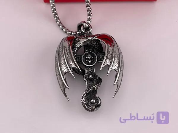 گردنبند طرح صلیب و اژدها — تصویر 1