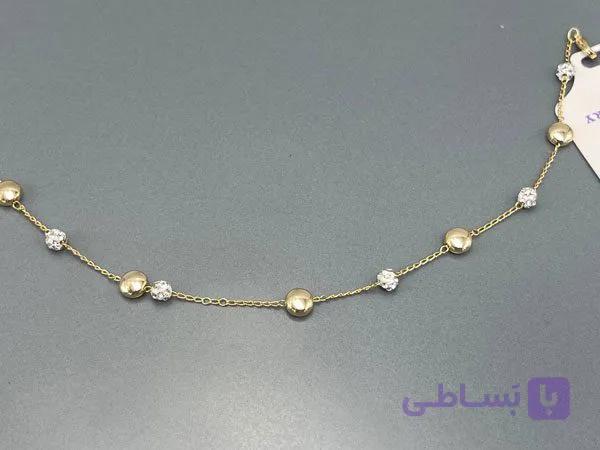 پابند استیل طرح گوی و نگین — تصویر 1
