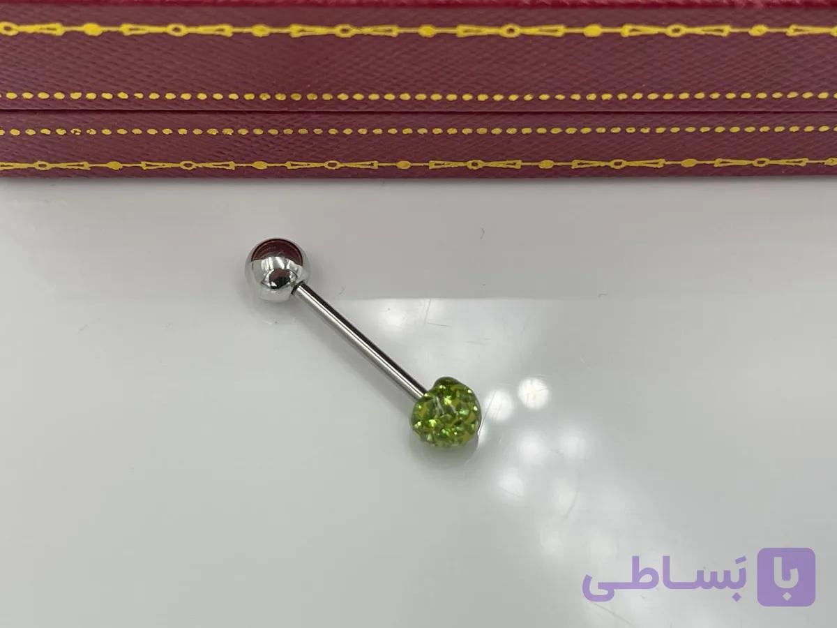 پیرسینگ لپ و زبان نگینی — تصویر 1