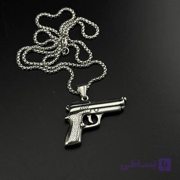 گردنبند طرح کلت گنگ مردانه — تصویر 1