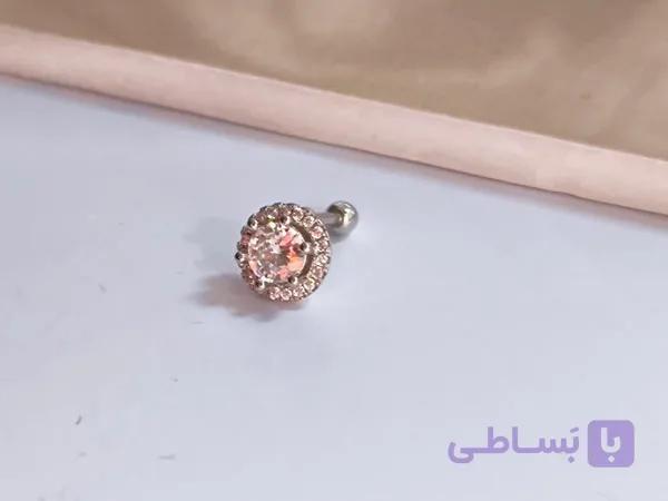 پیرسینگ گوش نگینی استیل — تصویر 1