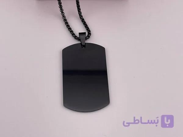 گردنبند پلاک مردانه مشکی — تصویر 1