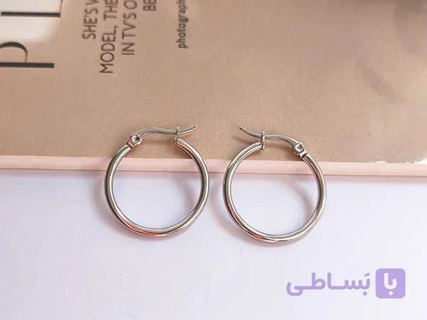 گوشواره حلقه ای شیک و ساده — تصویر 1