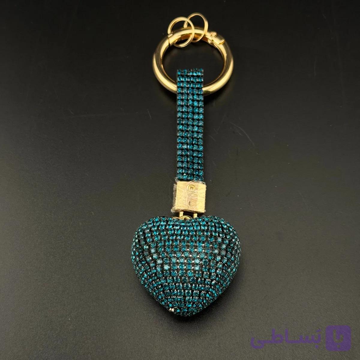 جاکلیدی و آویز کیف قلب رنگ آبی کله غازی — تصویر 1