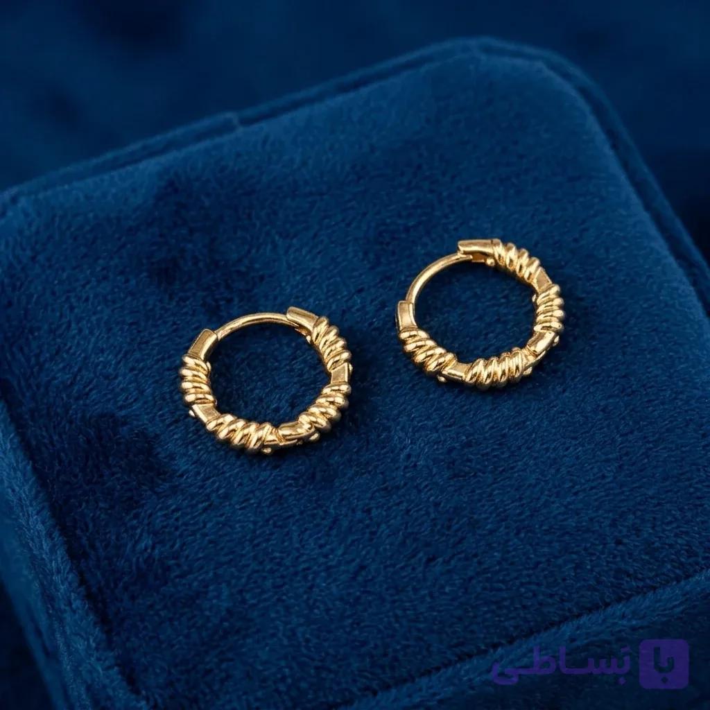 گوشواره حلقه‌ای ژوپینگ مدل Rope Twist — تصویر 1