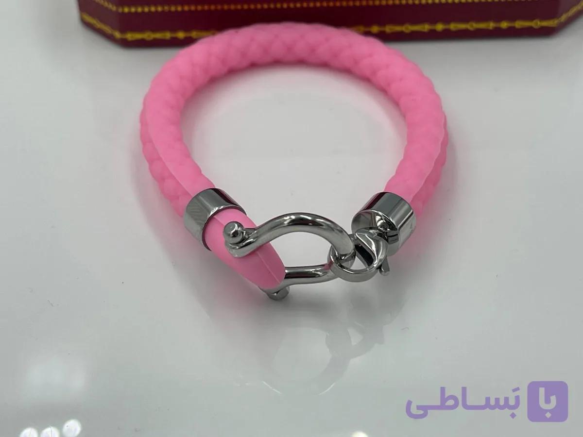 دستبند امگا صورتی سیلیکونی — تصویر 1