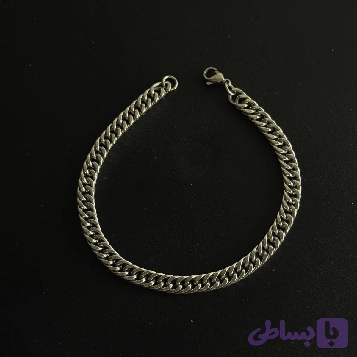 دستبند مردانه کارتیر 5 میل نقره ای — تصویر 1
