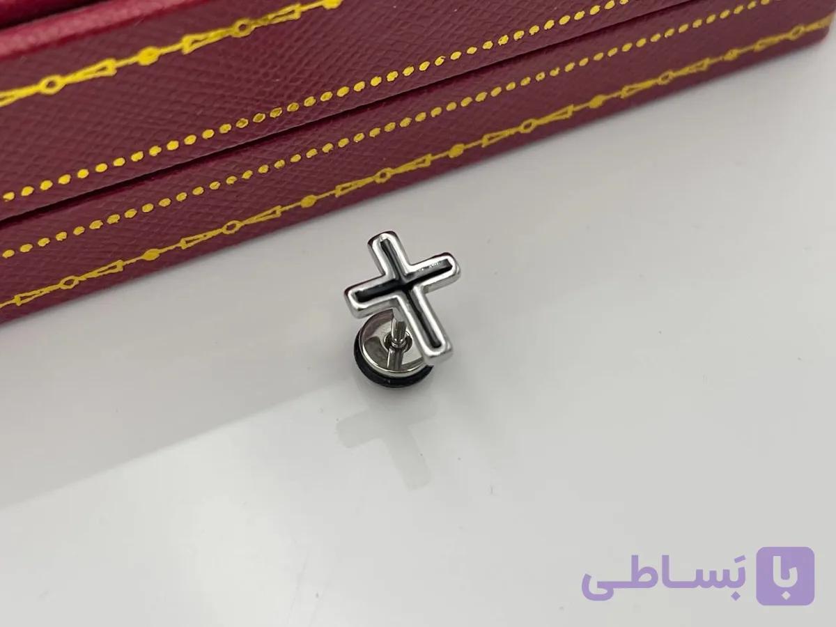 پیرسینگ گوش مشکی نقره ای — تصویر 1