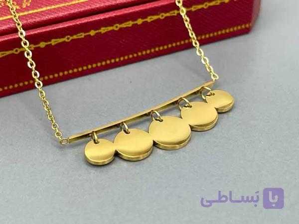 گردنبند ظریف آویز سکه ساده