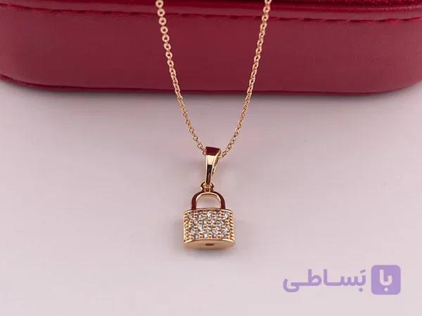 گردنبند ژوپینگ قفل نگین دار — تصویر 1