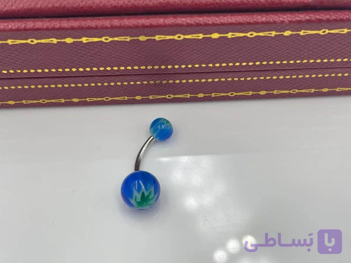 پیرسینگ ناف گوی آبی
