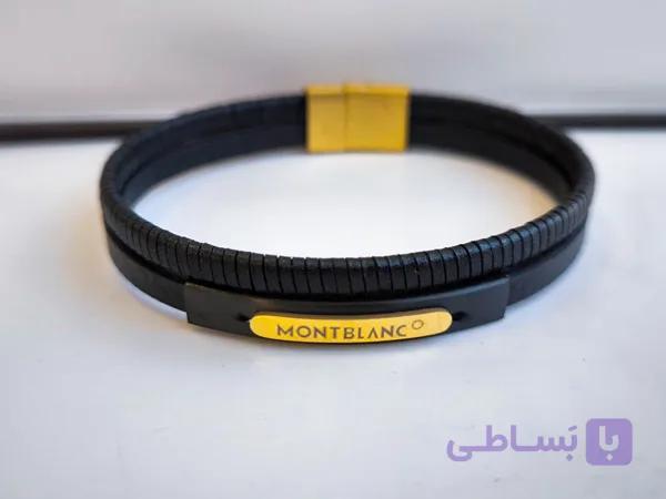 دستبند چرم دو لاین مون بلان کد 10690 — تصویر 1