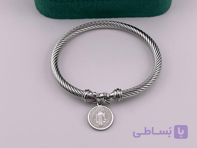 دستبند النگویی طرح سکه نقره ای — تصویر 1