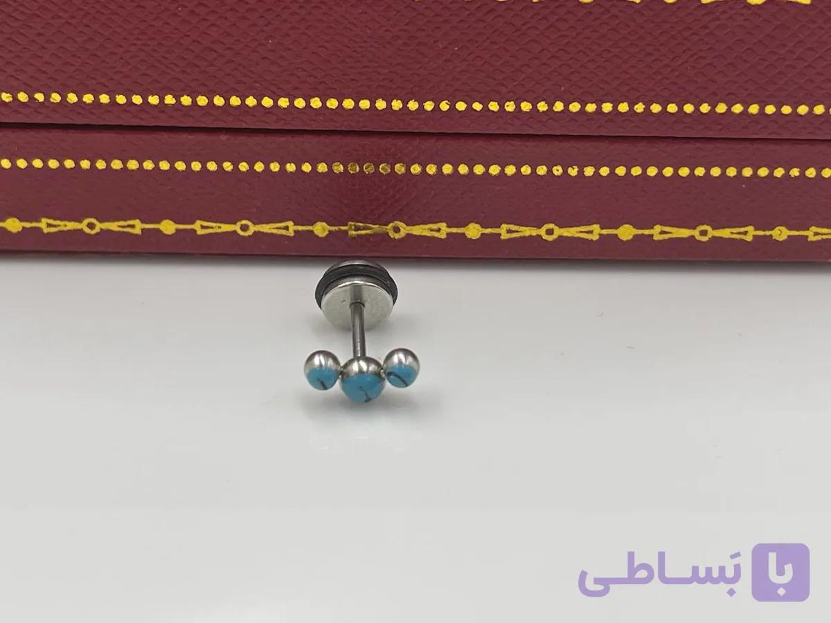 پیرسینگ گوش طرح فیروزه — تصویر 1