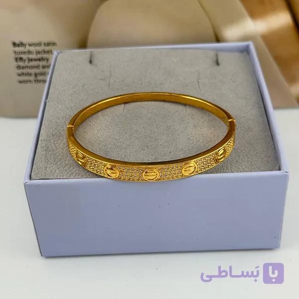 بنگل طلایی کارتیر نگینی — تصویر 1
