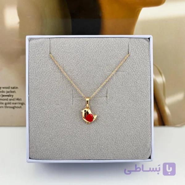 گردنبند ژوپینگ طرح گنجشک و قلب — تصویر 1