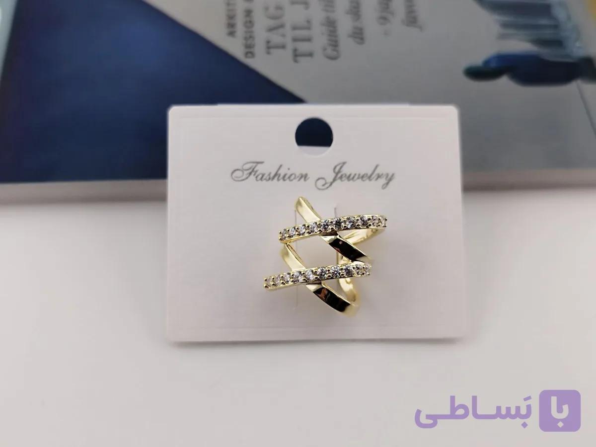 گوشواره ایرکاف استیل نگینی — تصویر 1