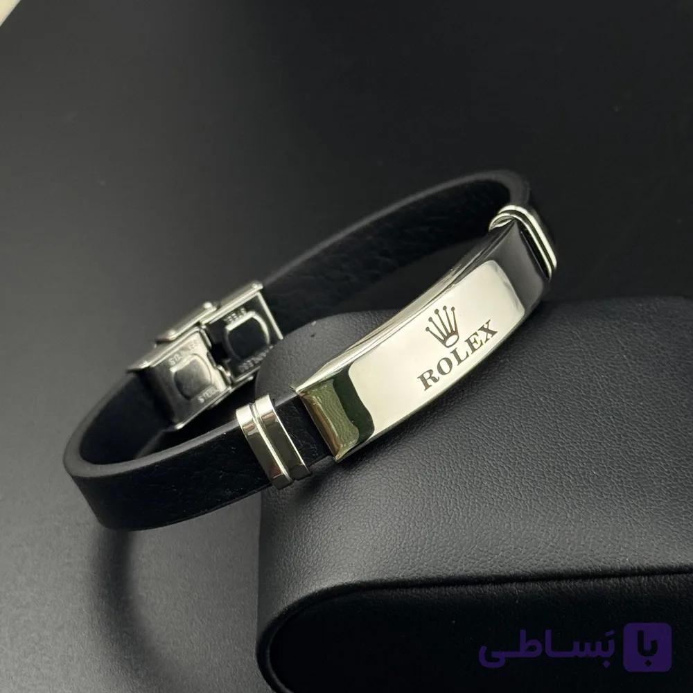 دستبند چرم مردانه رولکس — تصویر 1