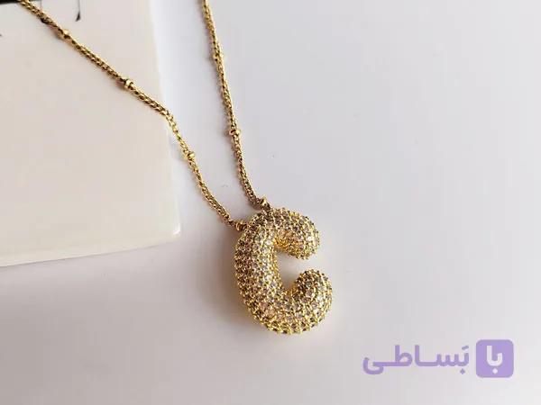گردنبند حرف C استیل شیک — تصویر 1