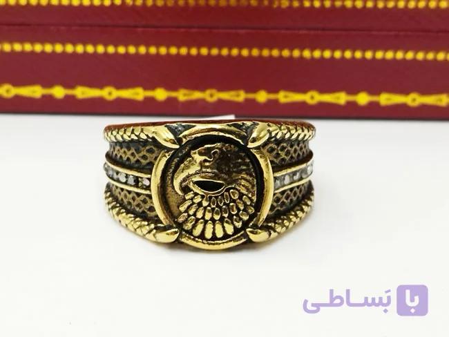 انگشتر مردانه طرح عقاب طلایی — تصویر 1