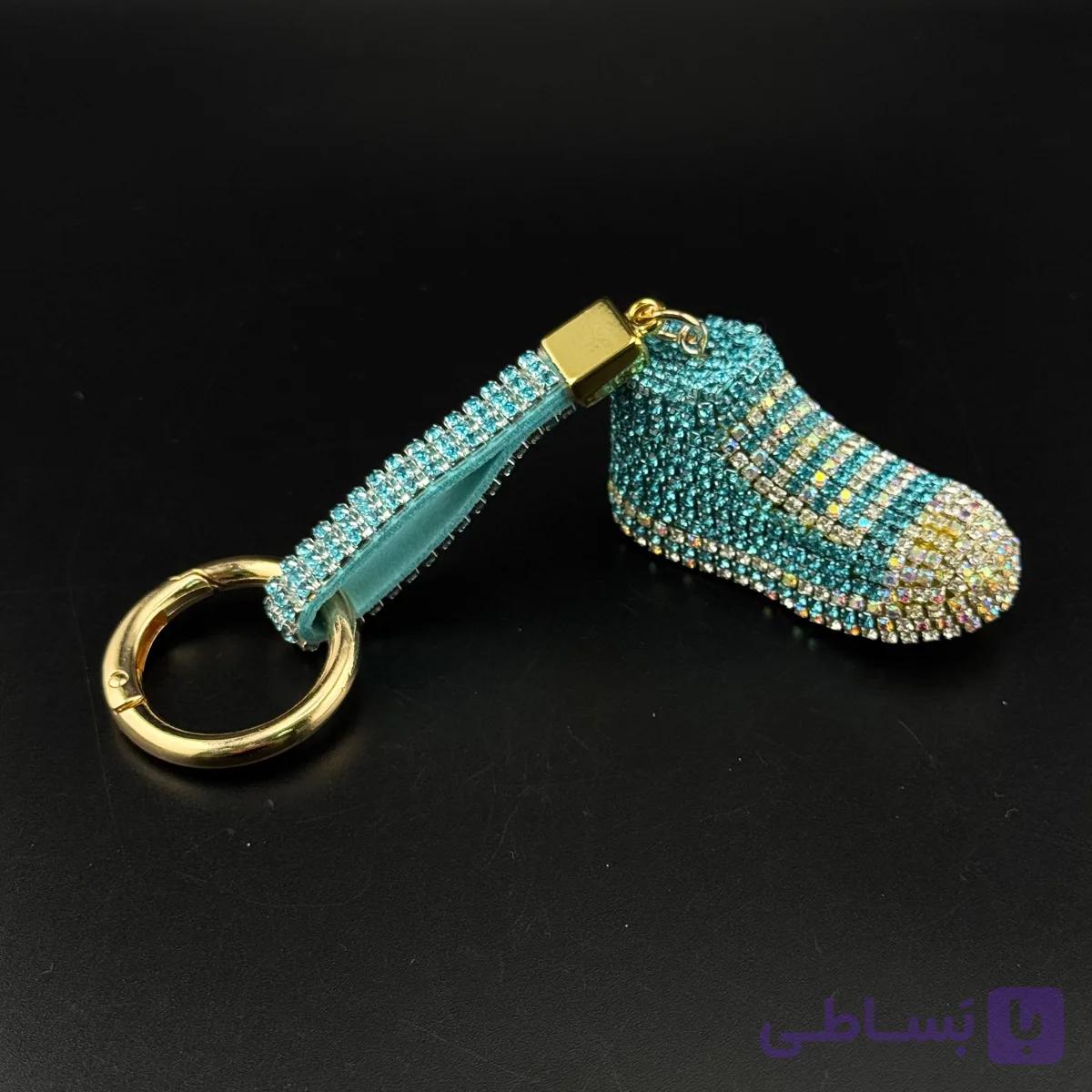جاکلیدی و آویز کیف کفش آبی — تصویر 1
