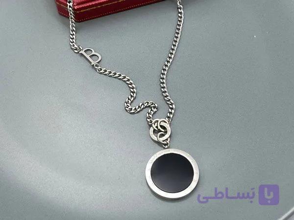 گردنبند رولباسی بولگاری نقره ای — تصویر 1