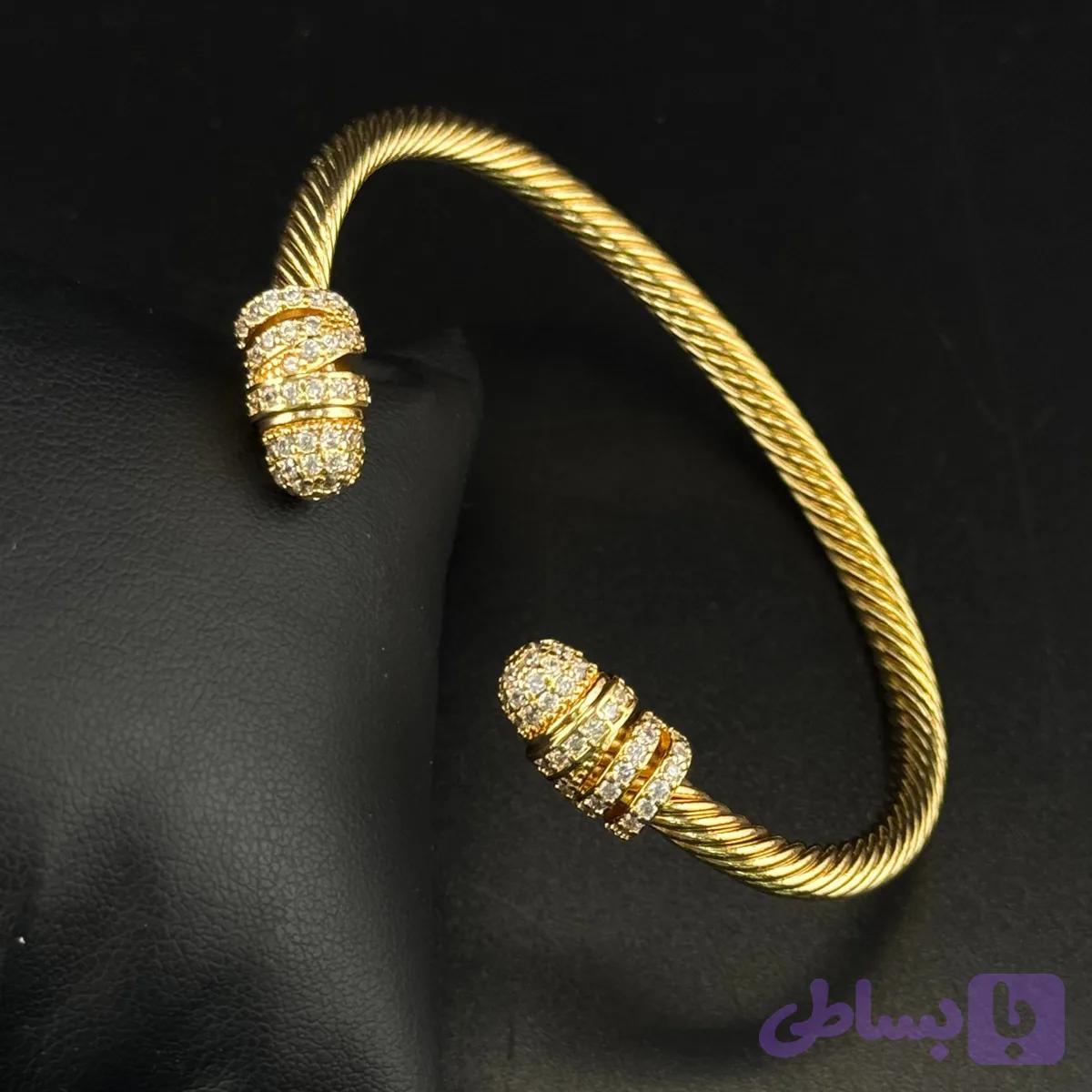 دستبند زنانه طرح دیوید یورمن طلایی — تصویر 1